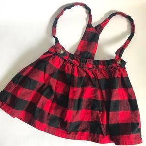 buffalo plaid suspender skirt